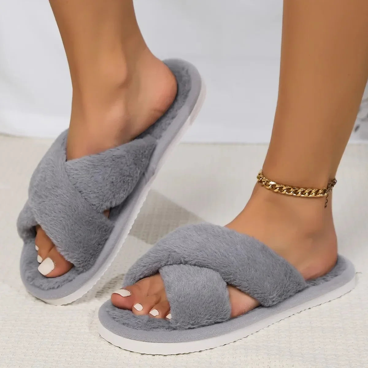 Pantoufles/Chaussons d'Hiver Femmes - Peluche