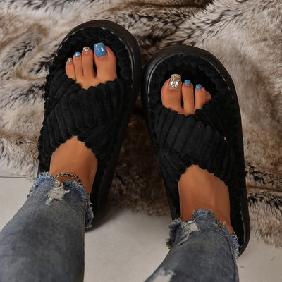 Pantoufles/Chaussons d'Hiver pour Femmes - Velours