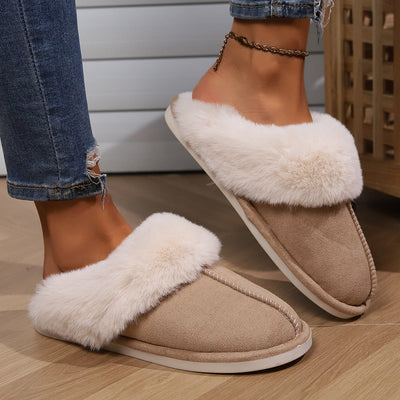 Pantoufles/Chaussons en Daim et Fourrure pour Femmes - Luxe et Chaleur